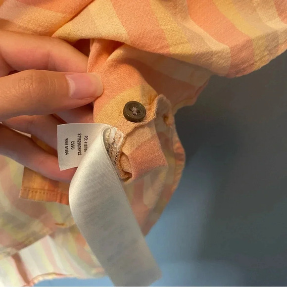 Patagonia lightweight A/C button up shirt peach stripe size large - Picture 6 of 11